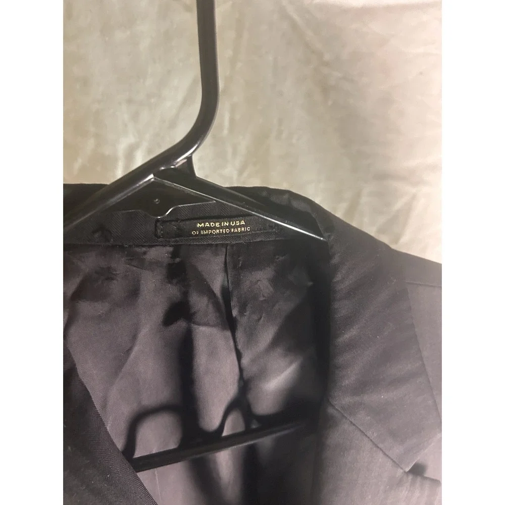 Hart Schaffner Marx Gold Trumpeter Mens Suit Jacket Blazer Black Rodes USA‎ Vtg